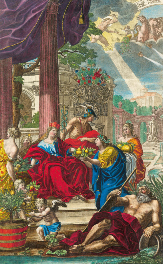 Die Hesperidentöchter überbringen der Stadt Nürnberg die Goldenen Äpfel